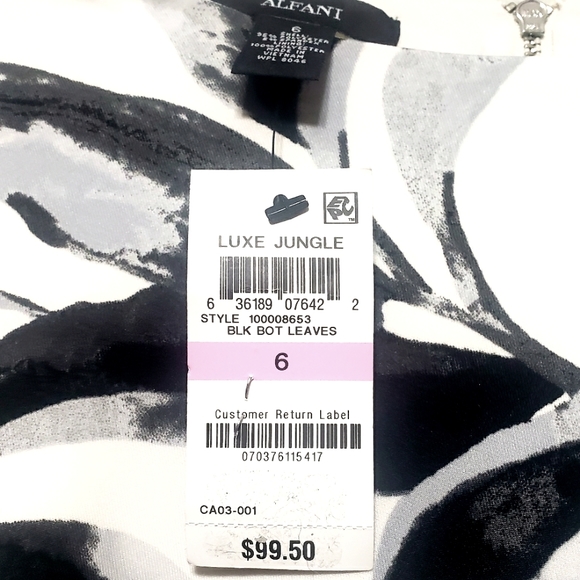 Alfani NWT Sz 6 Luxe Jungle Botanical Print Dress - Picture 8 of 12